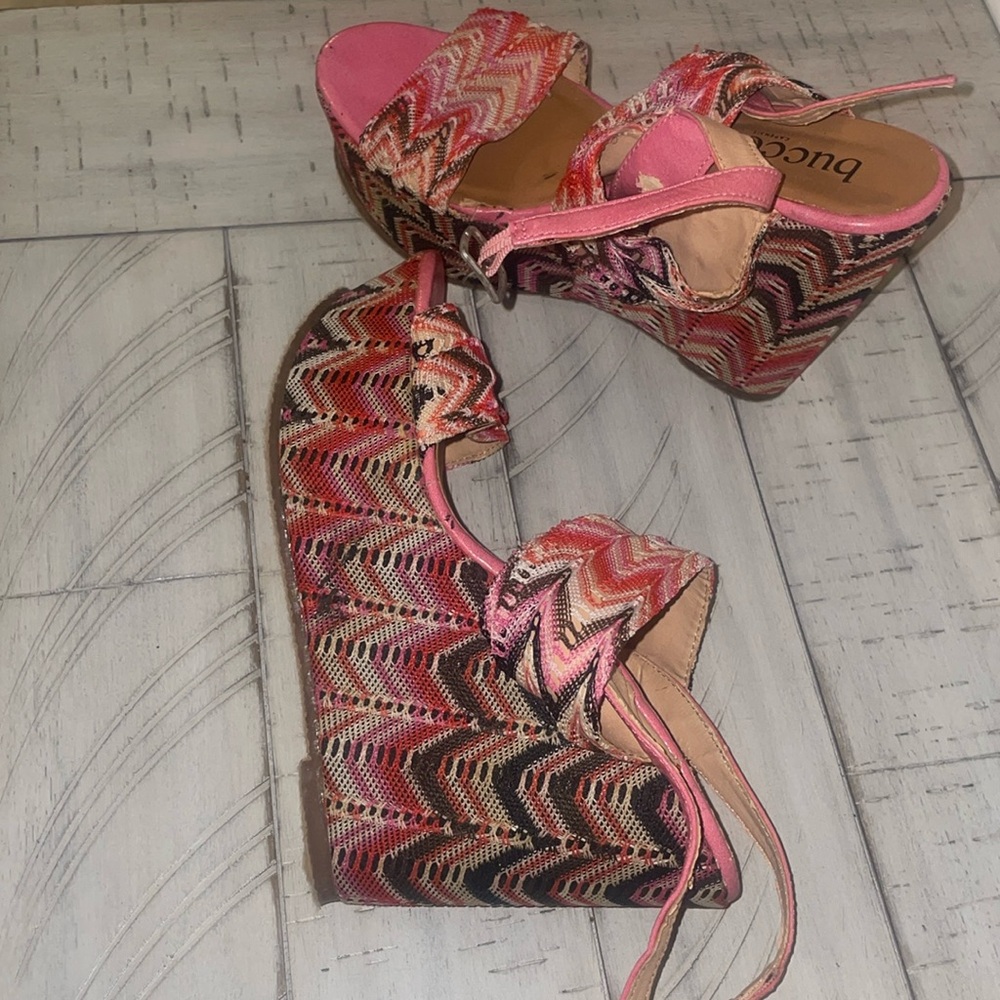 Pink and White wedges
